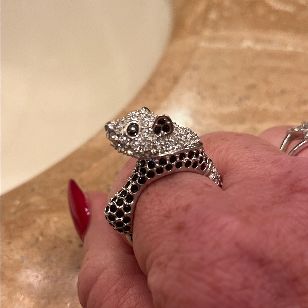Silver and Black Panther Ring